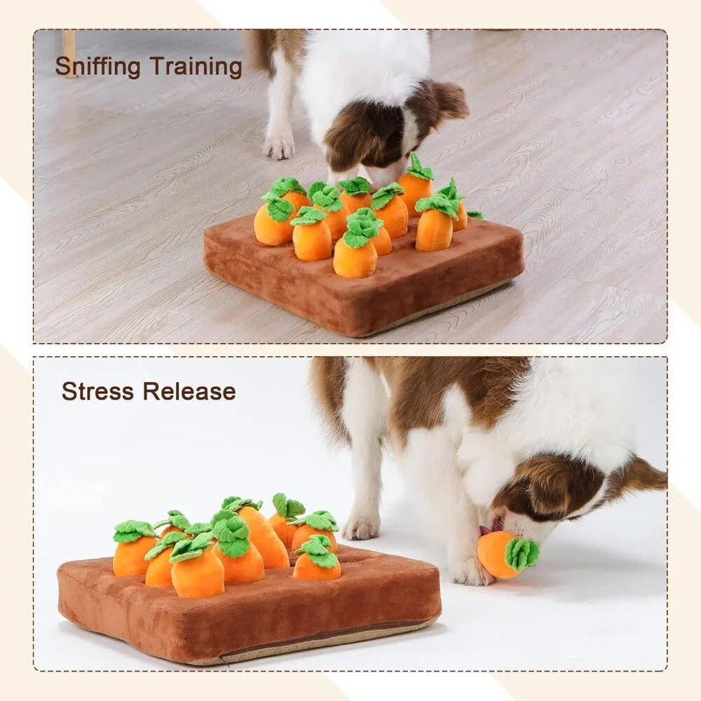 Carrot Patch Snuffle Mat, Foraging Enrichment Puzzle Feeder for Dogs